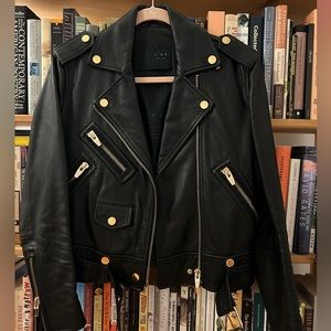 The Arrivals x Stella Artois Leather Biker Moto Jacket Size Small